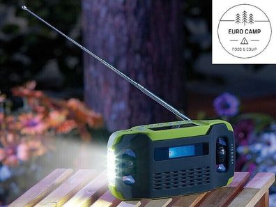 NEU Solar Kurbel Akku Radio mit LCD Display für Haus Keller Arbeit Büro Blackout