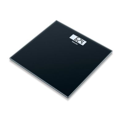 BEURER Personenwaage b.180kg 100g Teil Glas LCD-Anzeige sw GS 10 Schwarz