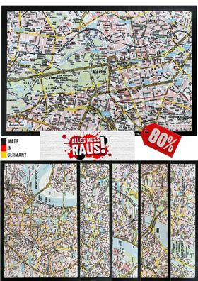 Schmutzfangmatte Türmatte Fußmatte Abtreter Sauberlaufmatte - Stadtplan - Falk