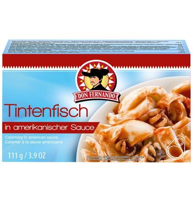 10x Don Fernando Tintenfisch in amerikanischer Sauce a. 111g = 1,11kg