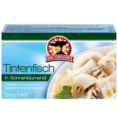 10x Don Fernando Tintenfisch in Sonnenblumenöl a. 111g = 1,11kg