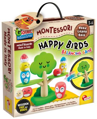 Lisciani 105397 Geschicklichkeitsspiel - Montessori Happy Birds Geschicklichkeit