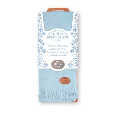 Tuch Schal Damen personalisiert m. Namen oder Monogramm in Pastelltönen 70x200cm/ Ni