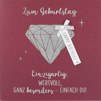 Glamour Glitzer Grußkarte Klappkarte mit Umschlag , uadratisch 054