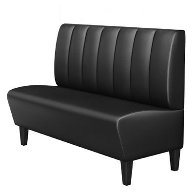 MIAMI | Gastrobank | B: 100 x 103 cm | Schwarz | Gestreift | Leder | Gastro Sitzban