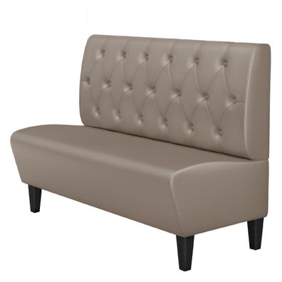 MIAMI | Gastrobank | B: 160 x 103 cm | Taupe | Chesterfield Raute | Leder | Gastro