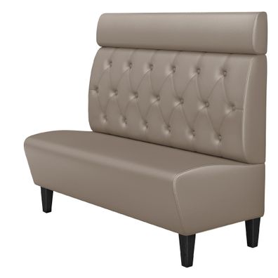MIAMI | Gastrobank | B: 160 x 128 cm | Taupe | Chesterfield Raute | Leder | Gastro