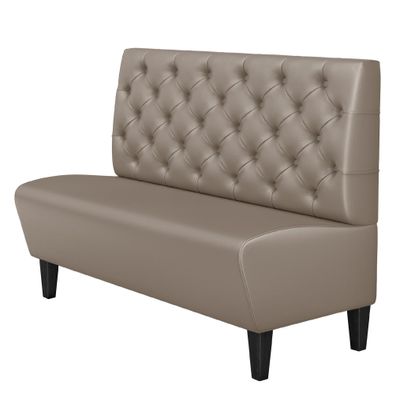 MIAMI | Gastrobank | B: 120 x 103 cm | Taupe | Chesterfield | Leder | Gastro Sitzba