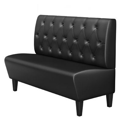 MIAMI | Gastrobank | B: 200 x 103 cm | Schwarz | Chesterfield Raute | Leder | Gastr