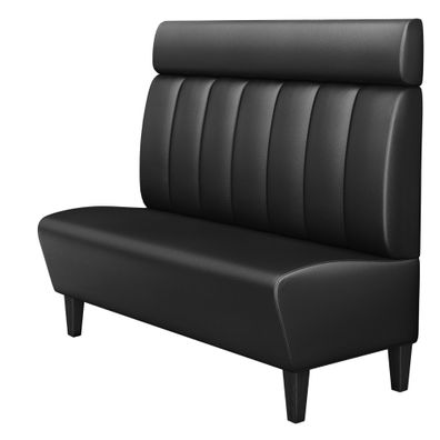 MIAMI | Gastrobank | B: 120 x 128 cm | Schwarz | Gestreift | Leder | Gastro Sitzban