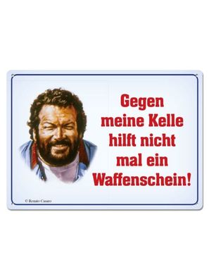 Bud Spencer, Gegen meine Kelle, Blechpostkarte 10,5 x 14,8 cm, 302/C005