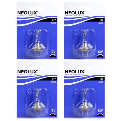4x NEOLUX H7 12V 55W Halogen-Birne PX26d Ersatz Auto Lampe Glühlampe Glühbirne