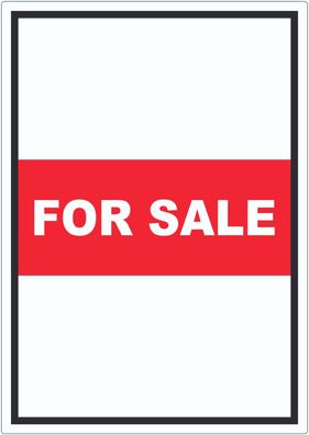 For Sale Aufkleber mit Text Werbeaufkleber hochkant