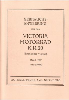 Bedienungsanleitung Victoria Motorrad K.R.20, Oldtimer, Handbuch