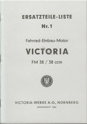 Ersatzteilliste Victoria Vicky FM 38/ 38ccm, Fahrrad, Zweirad, Oldtimer