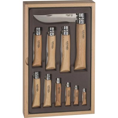 Opinel Holzkassette 10 Opinel Messer