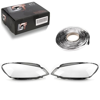 2x Scheinwerfer Glas Streuscheibe links rechts Set für VW Golf 7 VII 2012-2017
