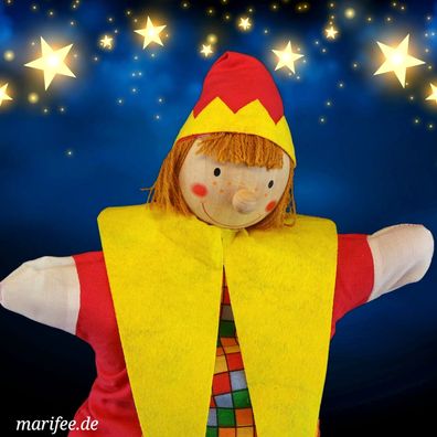 Handpuppe Kasper, 30 cm aus Holz und Stoff, Puppenspiel Art.-Nr. 12358