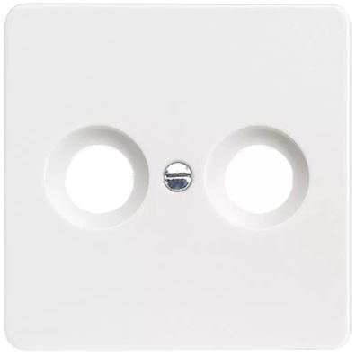 Elso Zentralplatte für Antennensteckdose 2-Loch Fashion/riva/scala reinweiß 226024