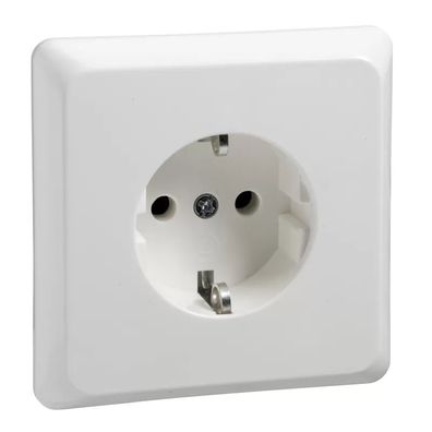 Elso Steckdose für Geräteträger m. Bodbef. 2fach 16A Renovierung Schraubklem reinweiß