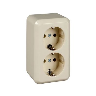 Elso Steckdose 2-fach 16A Contura Schraubklemme perlweiß 395400