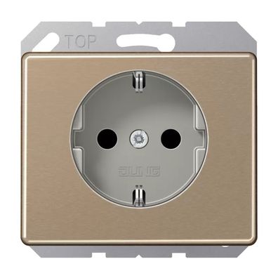 Jung SCHUKO Steckdose, 16 A 250 V , Aluminium lackiert, Serie SL, gold-bronze SL520G