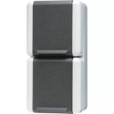 Jung SCHUKO® Zweifach-Steckdose, 2 Leitungseinführungen, 2 Einzelabdeckungen, 16 A 25