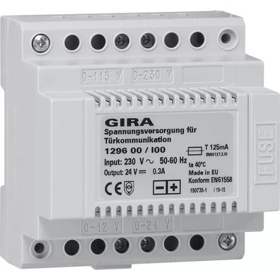Gira Spannungsvers. DC 24 V 300 mA REG Elektronik 129600