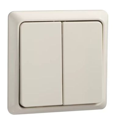 Elso Doppeltaster 42V/1A Aufputz flach Renovierung perlweiß 506390