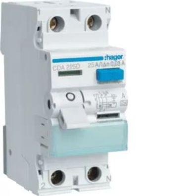 Hager FI-Schalter 2P 6kA 25A 30mA Typ A CDA225D