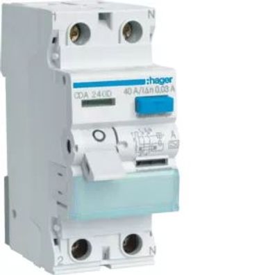 Hager FI-Schalter 2P 6kA 40A 30mA Typ A CDA240D