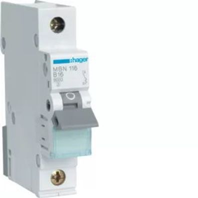Hager LS-Schalter 1 polig 6kA B-16A 1M MBN116