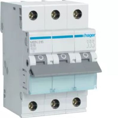 Hager LS-Schalter 3 polig 6kA B-16A 3M MBN316