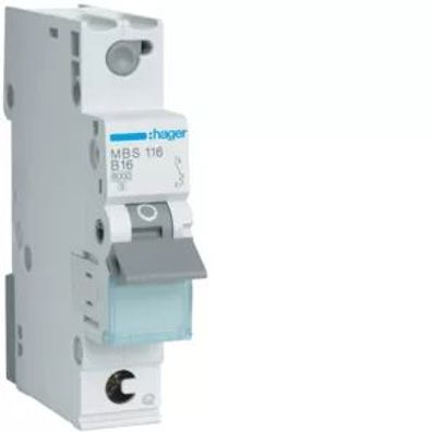 Hager LS-Schalter 1polig 6kA B-16A 1M QC MBS116