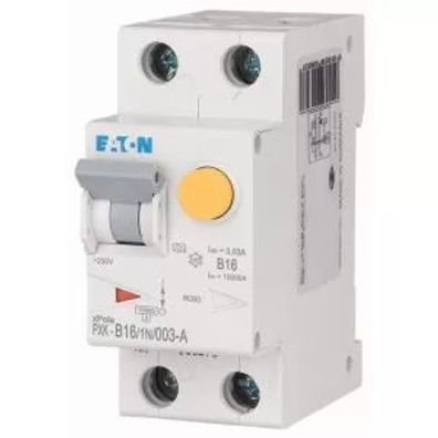 Eaton FI/LS Kombination, 16 A, 30 mA, LS-Charakteristik: B, 1p+N, FI-Charakteristik: