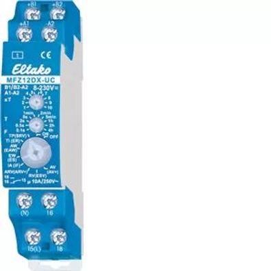 Eltako Multifunktions-Zeitrelais, 18 Funktionen, 1 Wechsler potenzialfrei 10A/250V AC