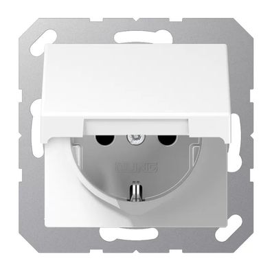 Jung SCHUKO Steckdose, 16 A 250 V , Klappdeckel, Duroplast, Serie A, alpinweiß A1520