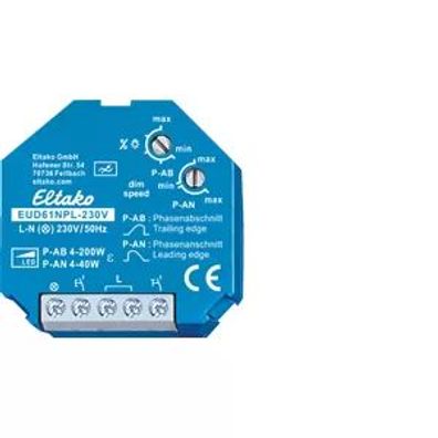 Eltako Universal-Dimmschalter ohne N-Anschluss, speziell für LED 61100832