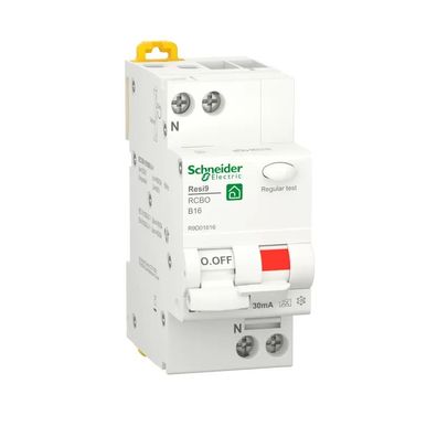 Schneider Electric FI/LS-Schalter Resi9 1P+N, 16A, B-Char., 30mA, Typ A, 6kA R9D01616