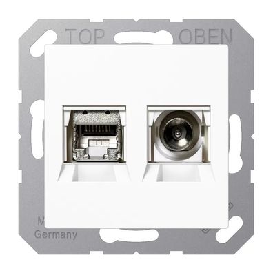 Jung Smart-TV-Anschlussdose, Thermoplast, Serie AS/A, alpinweiß MMDA4521WW