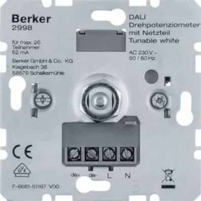 Berker DALI Drehpot. Tunable white m. Netzt. 2998