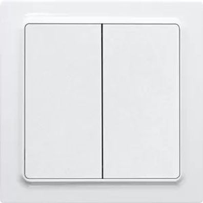 Eltako Funktaster reinweiß glänzend 55x55mm batterie- und leitungslos mit Doppelwippe