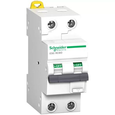 Schneider Electric FI/LS-Schalter iC60H, 2P, 16A, B-Char., 30mA, Typ A, 10kA A9D37216