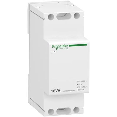 Schneider Electric Klingeltransformator iTR, 230V 50-60 Hz, Ausgang 8-12 V, 16 VA A9A