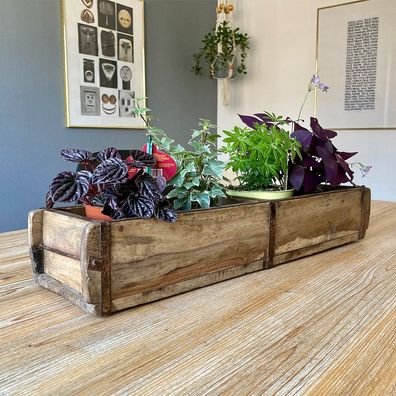 Ziegelform BATA-4 mit Metallbeschlägen Box Kiste Aufbewahrung Wandregal Unikat