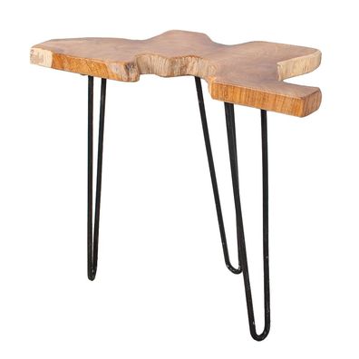 Teak Konsole Dindong Konsolentisch ca. 75-90cm Massivholz Tisch Baumkante Unikat