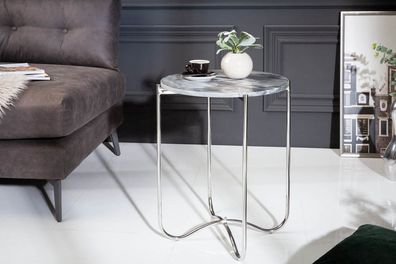 Moderner Beistelltisch MAMO abnehmbare Marmor-Platte ca. D43cm Blumentisch