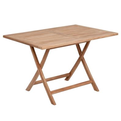 Teak Klapptisch KURSI ca. L120cm Natural Esstisch Gartentisch Tisch Massivholz
