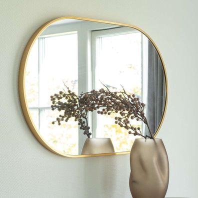 Moderner Spiegel ORLONA gold oval ca.50x80 cm Metall