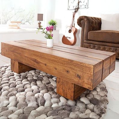 Puristischer Couchtisch Samanti ca.100cm massiv Sheesham TV-Board Palisander